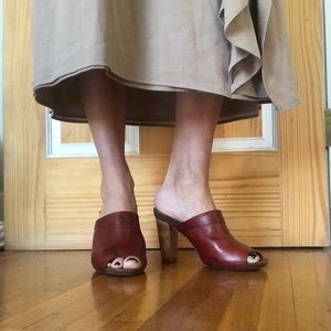 n.d.c. made by hand heeled leather mules